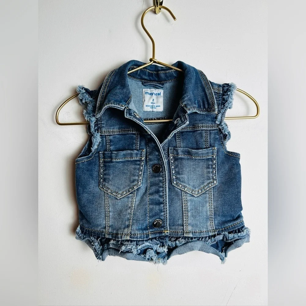 Mayoral denim vest size 2